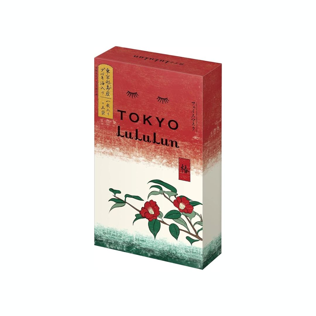 Lululun Face Mask Pack, Tokyo Lululun (Stylish Camellia Mask), 1 Sheet x 5 Bags