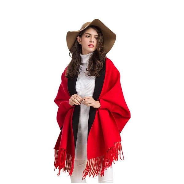 Women's shawl with Sleeves  Red