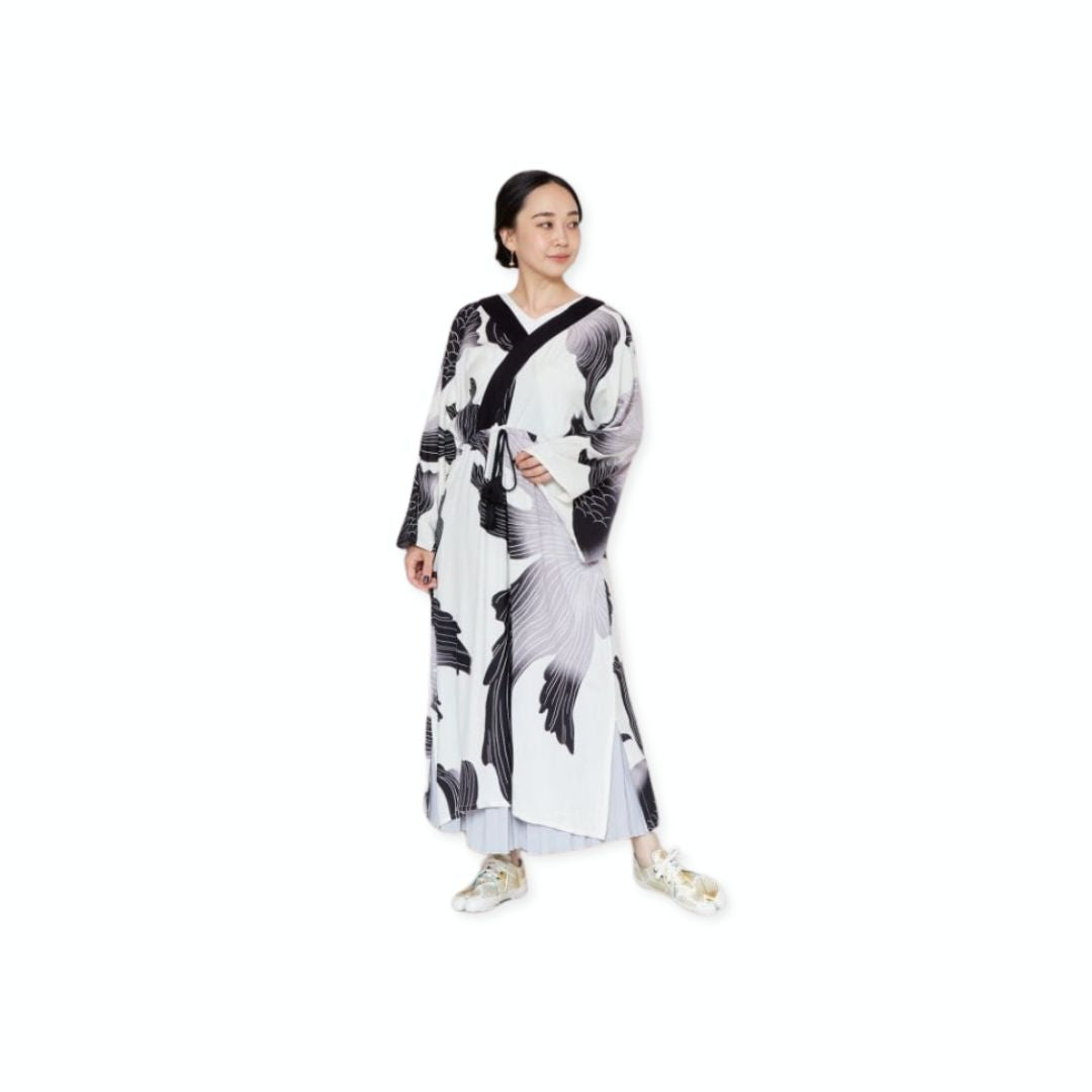Floating Goldfish One-Piece Yukata White